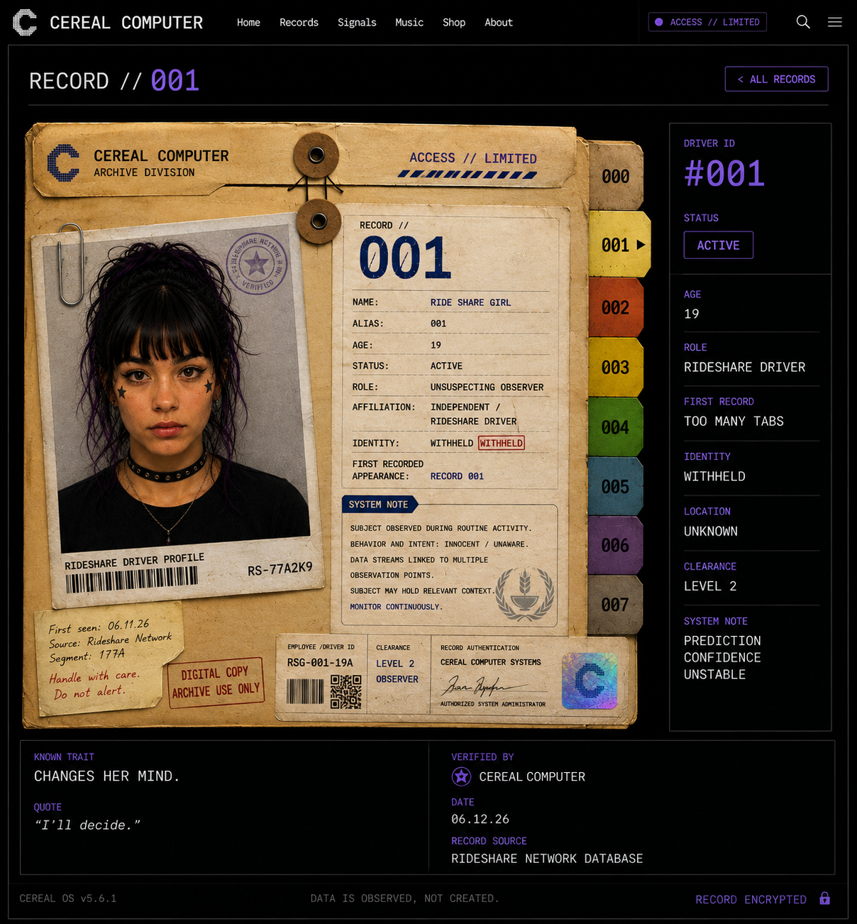 #001 rideshare driver profile identification image